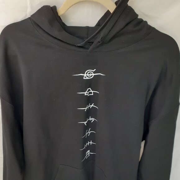 New Large Naruto Shippuden Anti Village Symbols Black Pullover Hoodie - Picture 3 of 7